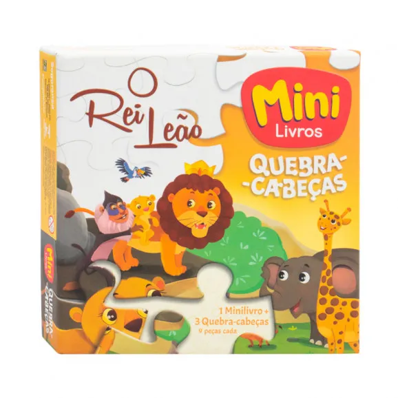 O Rei Leão Mini-Livro com 3 Quebra-Cabeças