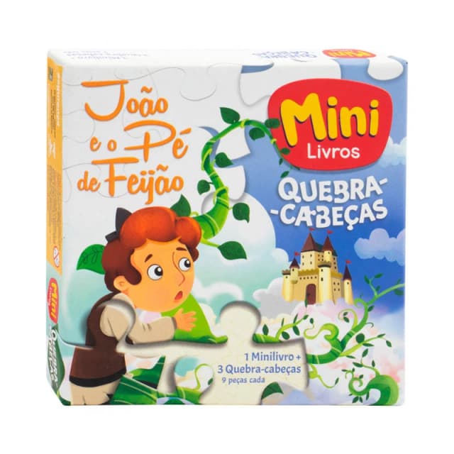 João e o Pé de Feijão Mini-Livro com 3 Quebra-Cabeças